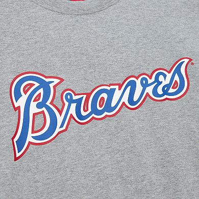 Men's Mitchell & Ness Hank Aaron Heather Gray Atlanta Braves Cooperstown Collection Legends T-Shirt