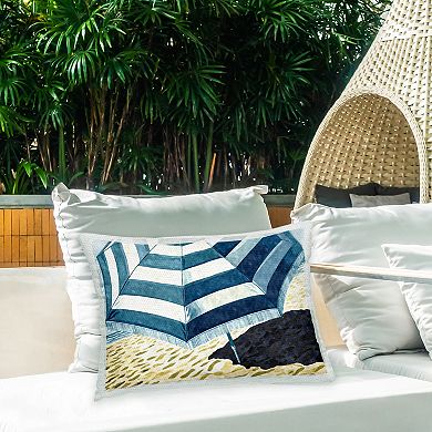 Stupell Home Decor Striped Beach Umbrella Throw Pillow