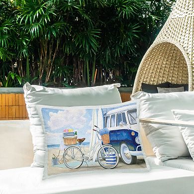 Stupell Home Decor Bike & Van on Shore Throw Pillow