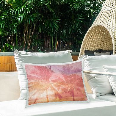 Stupell Home Decor Tropical Palms Sunrise Throw Pillow