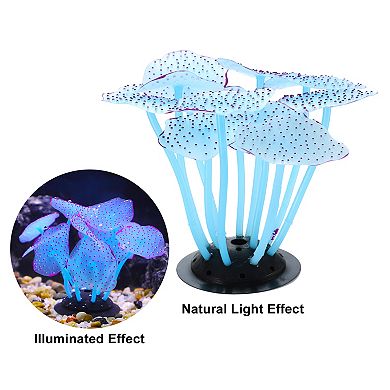 Silicone Glowing Aquarium Mushroom Coral Aquatic Artificial Coral For Fish Tank Decoration