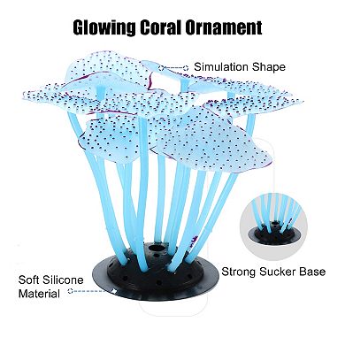 Silicone Glowing Aquarium Mushroom Coral Aquatic Artificial Coral For Fish Tank Decoration