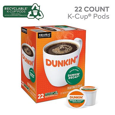 Keurig Dunkin' Decaf Single-Serve 22-Count Medium Roast Coffee K-Cup Pods