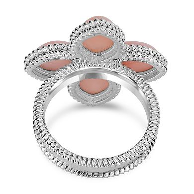 Gemistry Sterling Silver Genuine Pink Opal Cabachon Ring