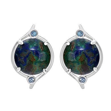 Gemistry Sterling Silver Gemstone Cabochon Stud Earrings