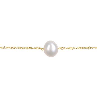 Stella Grace 10k Gold Freshwater Cultured Pearl Tin Cup Style Necklace