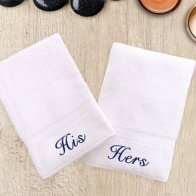 Linum Home Textiles 2-Pack "His" and "Hers" Denzi Hand Towels