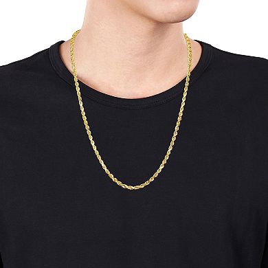 Stella Grace 10k Gold Men's Rope Chain Necklace & Bracelet Set