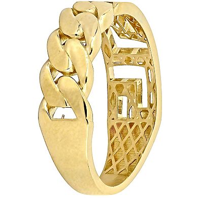 Stella Grace 14k Gold Men's Interlocking & Greek Key Design Ring