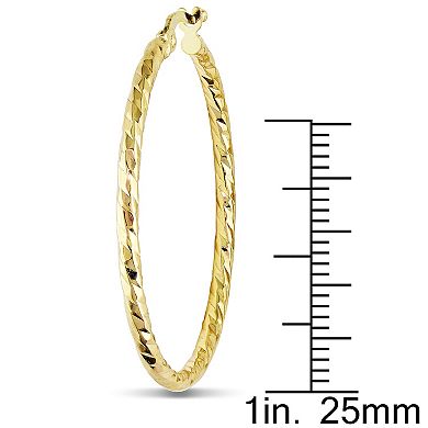 Stella Grace 10k Gold Diamond-Cut Hoop Earrings