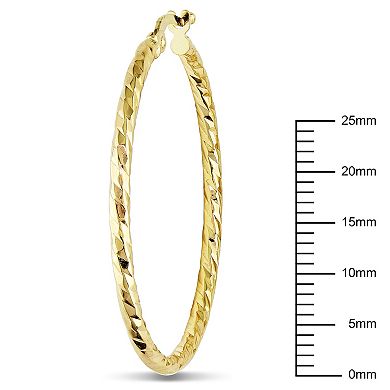 Stella Grace 10k Gold Diamond-Cut Hoop Earrings
