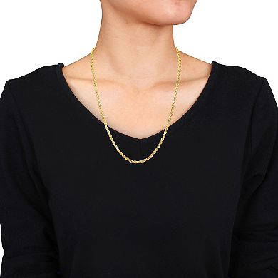 Stella Grace 10k Gold Men's Rope Chain Necklace