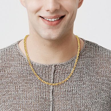 Stella Grace 10k Gold Men's Rope Chain Necklace