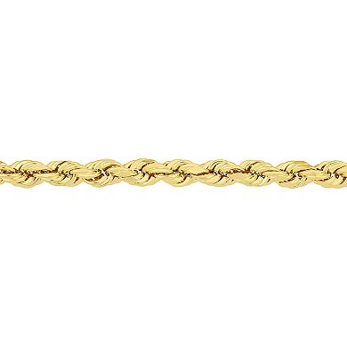 Stella Grace 10k Gold Men's Rope Chain Necklace