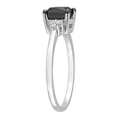 Stella Grace 14k White Gold 4/5 Carat T.W Black & White Diamond Engagement Ring