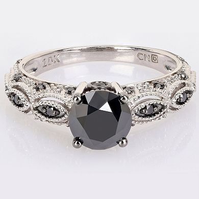 Stella Grace 10k White Gold 2 Carat T.W Black Diamond Engagement Ring