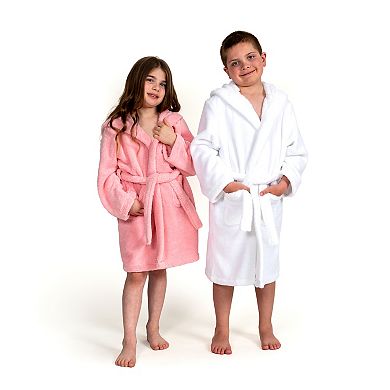 Linum Home Textiles Kids Super Plush Double Brushed Hooded Bathrobe