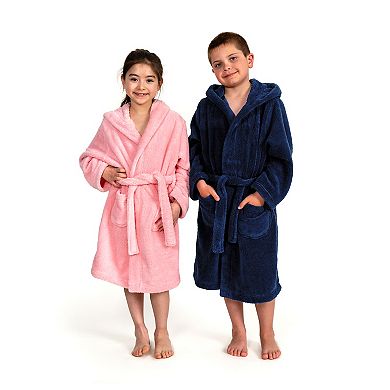 Linum Home Textiles Kids Super Plush Double Brushed Hooded Bathrobe