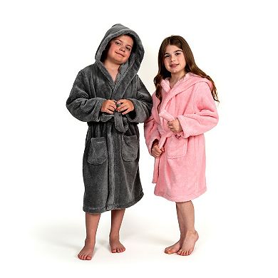 Linum Home Textiles Kids Super Plush Double Brushed Hooded Bathrobe