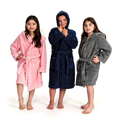 Linum Home Textiles Kids Super Plush Double Brushed Hooded Bathrobe