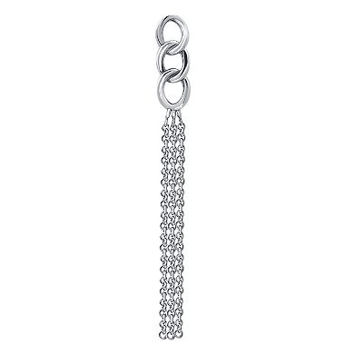 Aleure Precioso Sterling Silver Multi Chain & Triple Drop Earrings