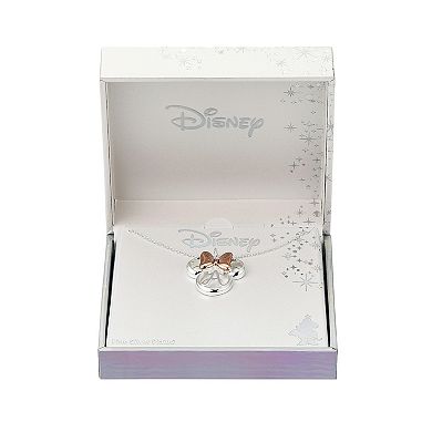 Disney's Minnie Mouse Fine Silver Plated Initial Pendant Necklace