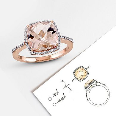 Stella Grace 14k Rose Gold Morganite & 1/10 Carat T.W. Diamond Engagement Ring