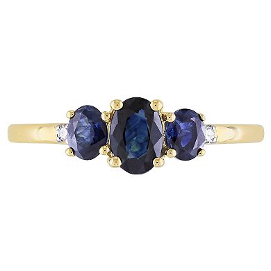 Stella Grace 10k Gold Sapphire & Diamond Accent 3-Stone Ring