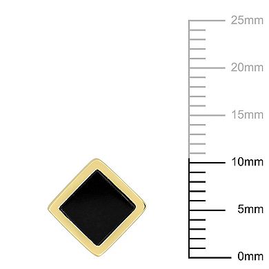 Stella Grace 14k Gold Square Black Onyx Stud Earrings
