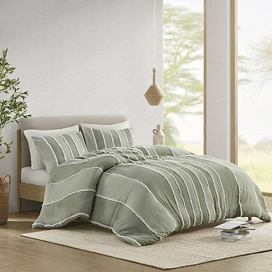 INK+IVY Shay 3-Piece Striped Cotton Duvet Cover Set