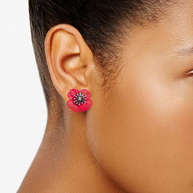 Simply Vera Vera Wang Red Flower Stud Earrings