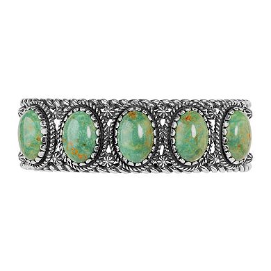 Southwest Spirit® Sterling Silver and Turquoise Cuff Bracelet