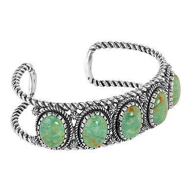 Southwest Spirit® Sterling Silver and Turquoise Cuff Bracelet