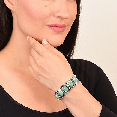 Southwest Spirit® Sterling Silver and Turquoise Cuff Bracelet