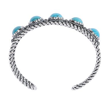 Southwest Spirit?? Sterling Silver and Turquoise Cuff Bracelet