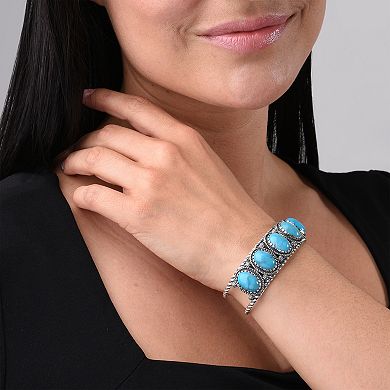 Southwest Spirit® Sterling Silver and Turquoise Cuff Bracelet