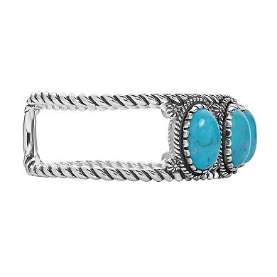 Southwest Spirit® Sterling Silver and Turquoise Cuff Bracelet