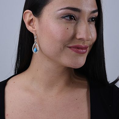 Southwest Spirit® Sterling Silver and Turquoise Drop Earrings