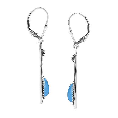 Southwest Spirit® Sterling Silver and Turquoise Drop Earrings