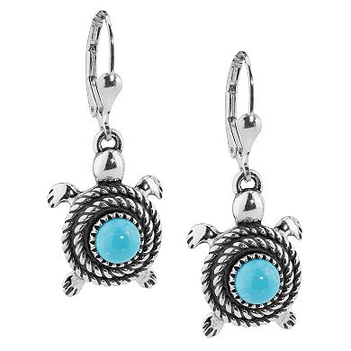 Southwest Spirit?? Sterling Silver and Turquoise Spirit Turtle Earrings