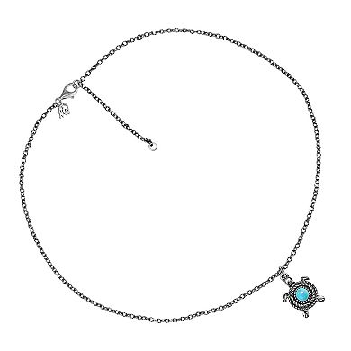 Southwest Spirit® Sterling Silver and Turquoise Spirit Turtle Necklace