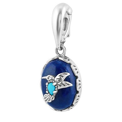 Southwest Spirit?? Sterling Silver, Lapis and Turquoise Hummingbird Pendant