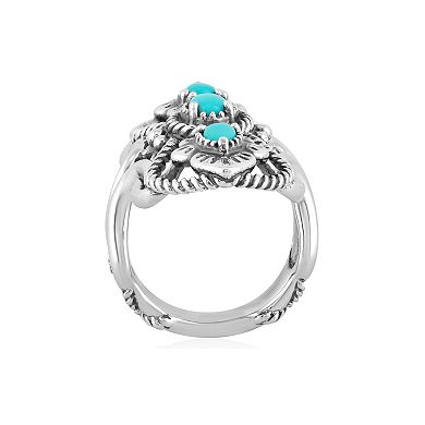 Southwest Spirit® Sterling Silver and Turquoise Elongated Ring