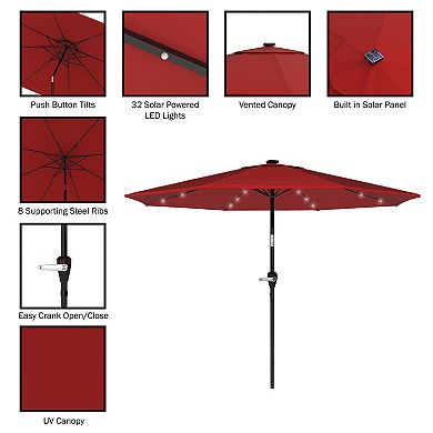 Pure Garden Solar LED 10-ft. Patio Umbrella