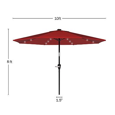 Pure Garden Solar LED 10-ft. Patio Umbrella