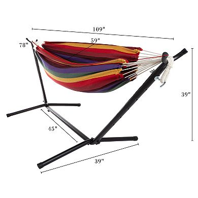 Pure Garden Brazilian Double Hammock with Stand