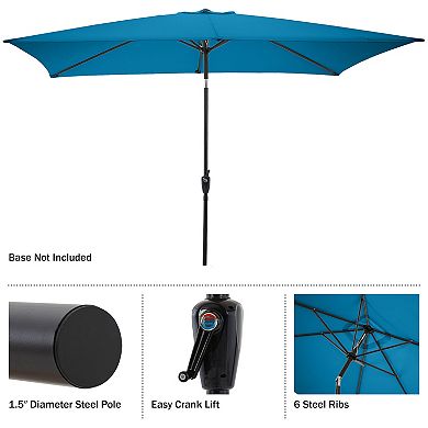 Pure Garden 10-ft Rectangular Easy Crank Outdoor Patio Umbrella