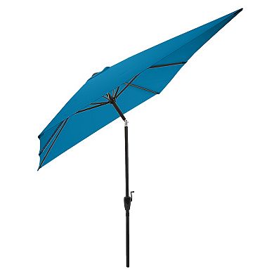 Pure Garden 10-ft Rectangular Easy Crank Outdoor Patio Umbrella