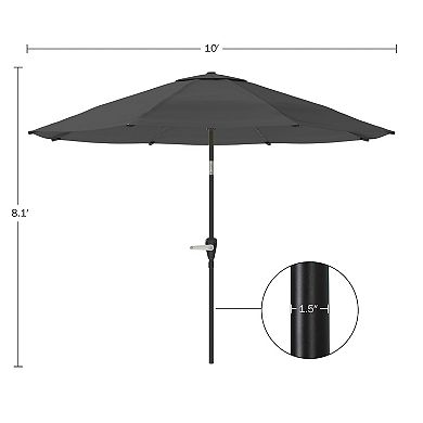 Pure Garden 10-ft Easy Crank Auto Tilt Outdoor Patio Umbrella