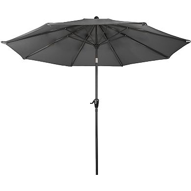 Pure Garden 10-ft Easy Crank Auto Tilt Outdoor Patio Umbrella